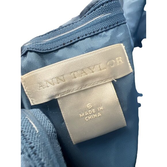 Ann Taylor Blue Silk Taffeta Halter A-Line Special Occasion Dress - Picture 10 of 12